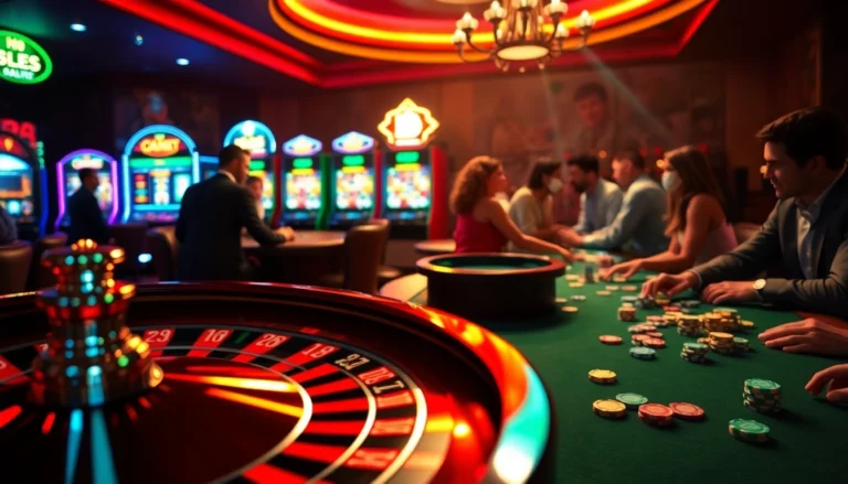 Experience the excitement of f8 bet at a vibrant casino with roulette and poker.