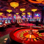 Experience the excitement of gambling on Trang chủ KP88 with vibrant casino tables, roulette wheels, and players enjoying their winnings.